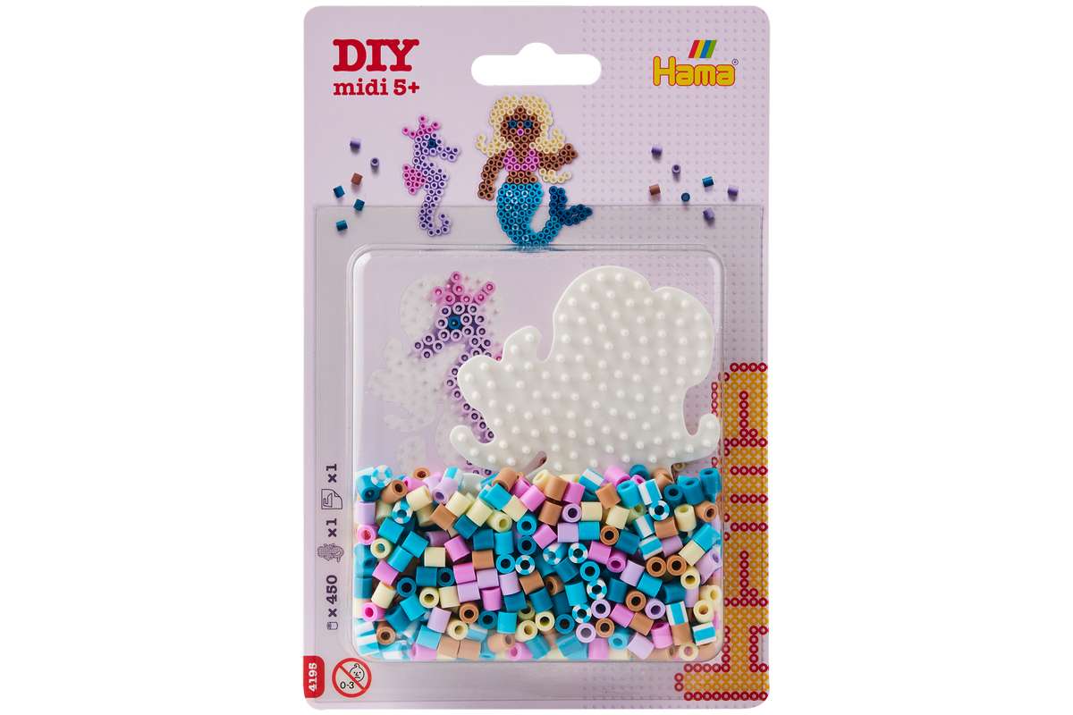Hama midi blister lille havfrue plade + perler